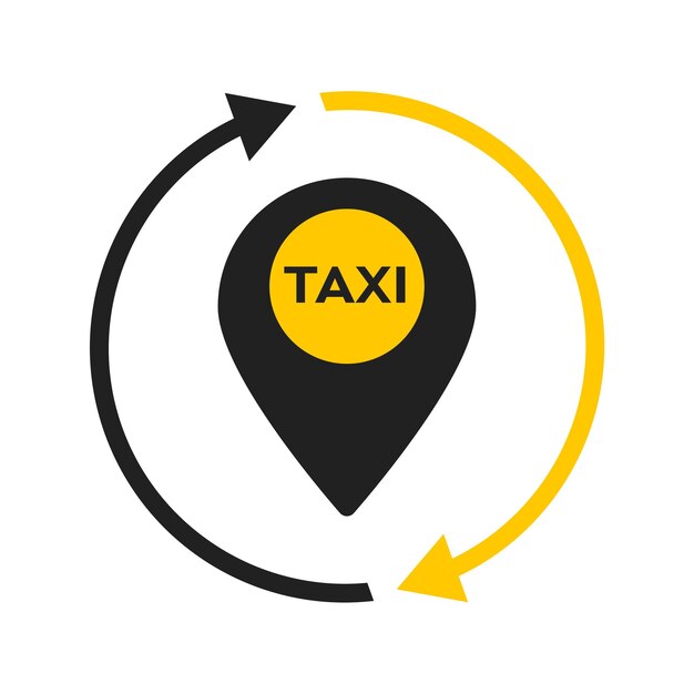 Taxi servicio vector logo icono aislado transporte plano símbolo