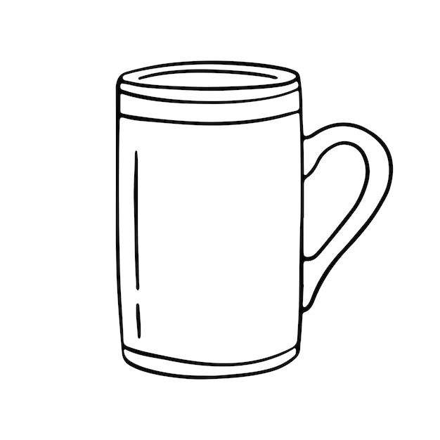 Taza de beber dibujada a mano