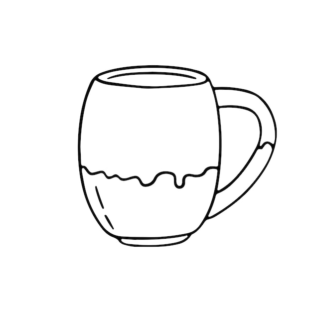 Taza de beber dibujada a mano