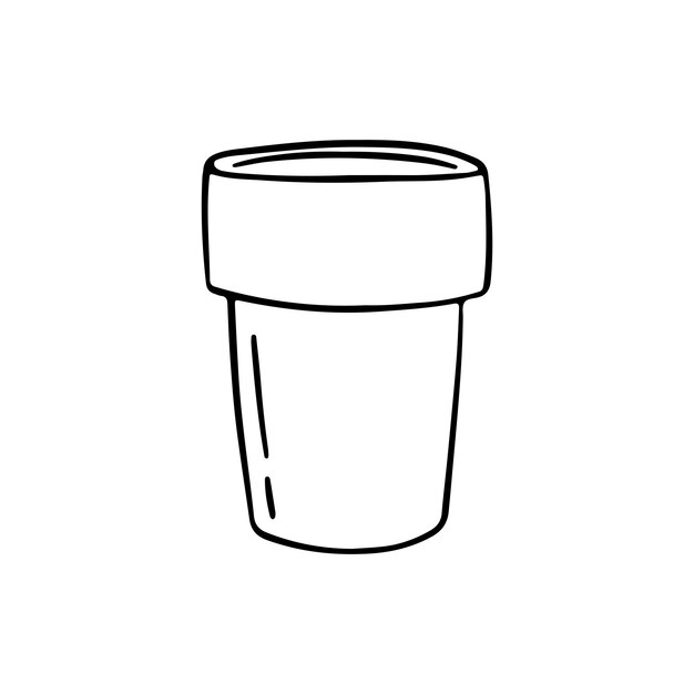 Taza de beber dibujada a mano