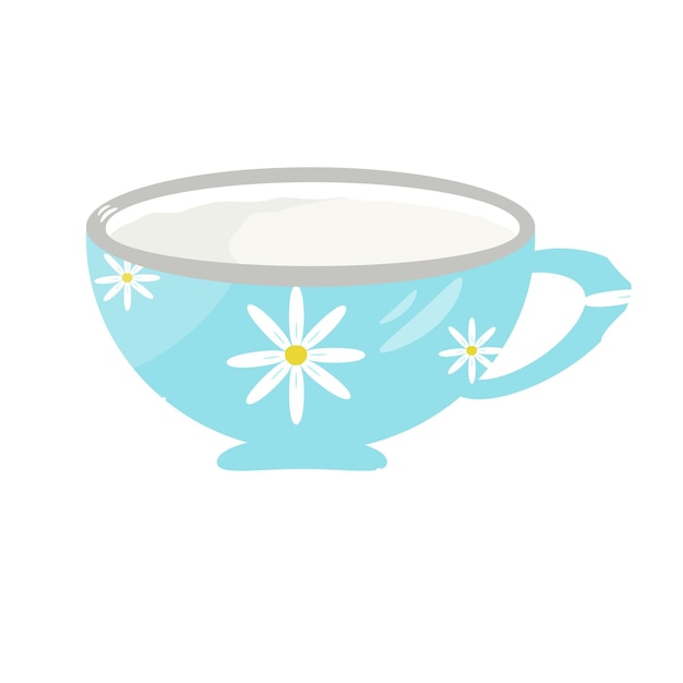 Taza de bebidas con un estampado floral de primavera y verano en azul Taza linda con patrón sin costuras