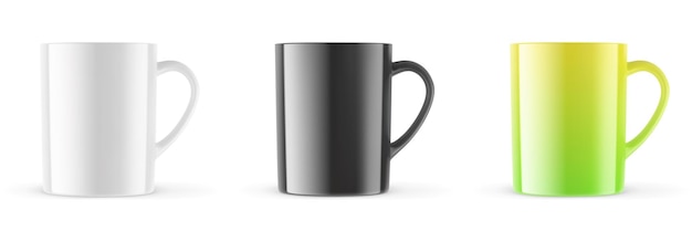 Vector taza para bebidas vista frontal taza aislada en blanco