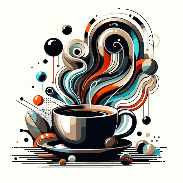 Vector taza de café abstracta