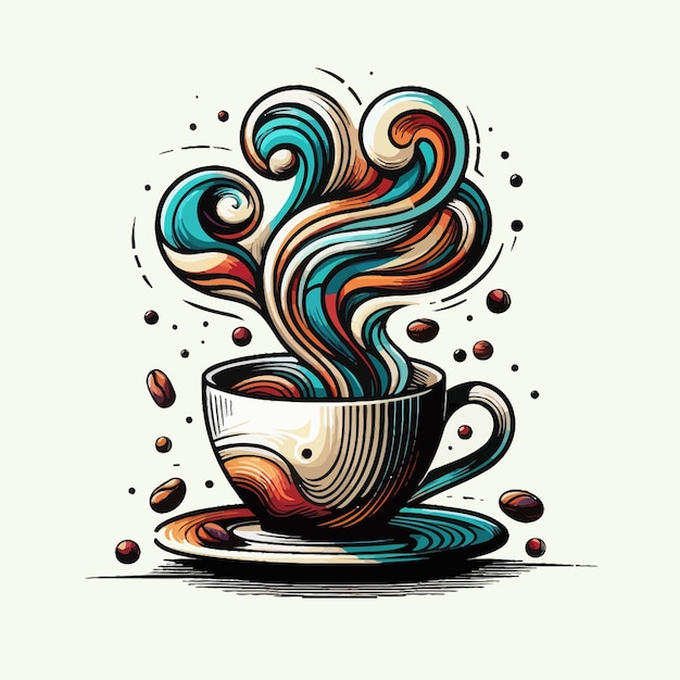 Vector taza de café abstracta