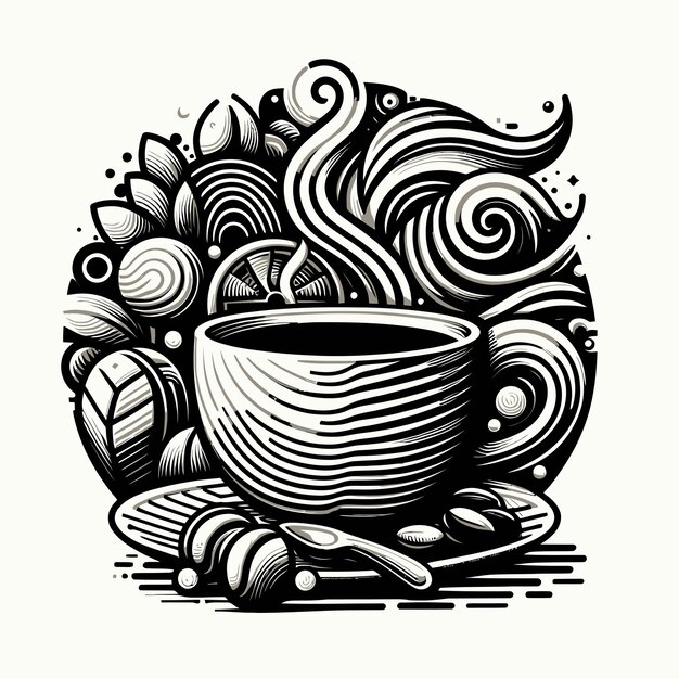 Vector taza de café abstracta