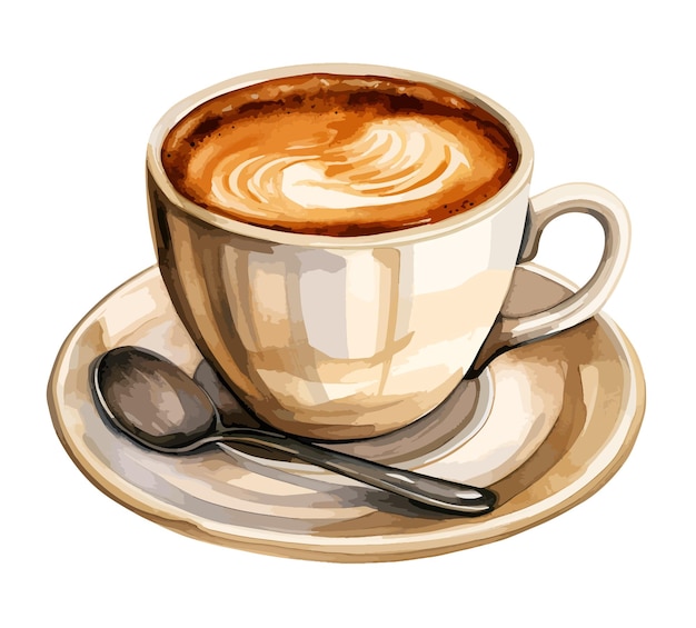 Vector una taza de café acuarela clipart vector