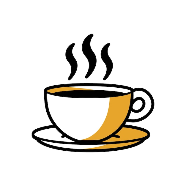 Taza de café al vapor de dibujos animados