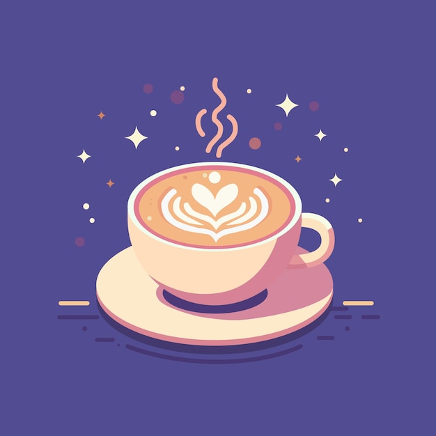 Una taza de café con arte con leche