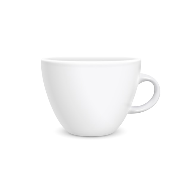 Taza de café blanco estilo fotorrealista aislado