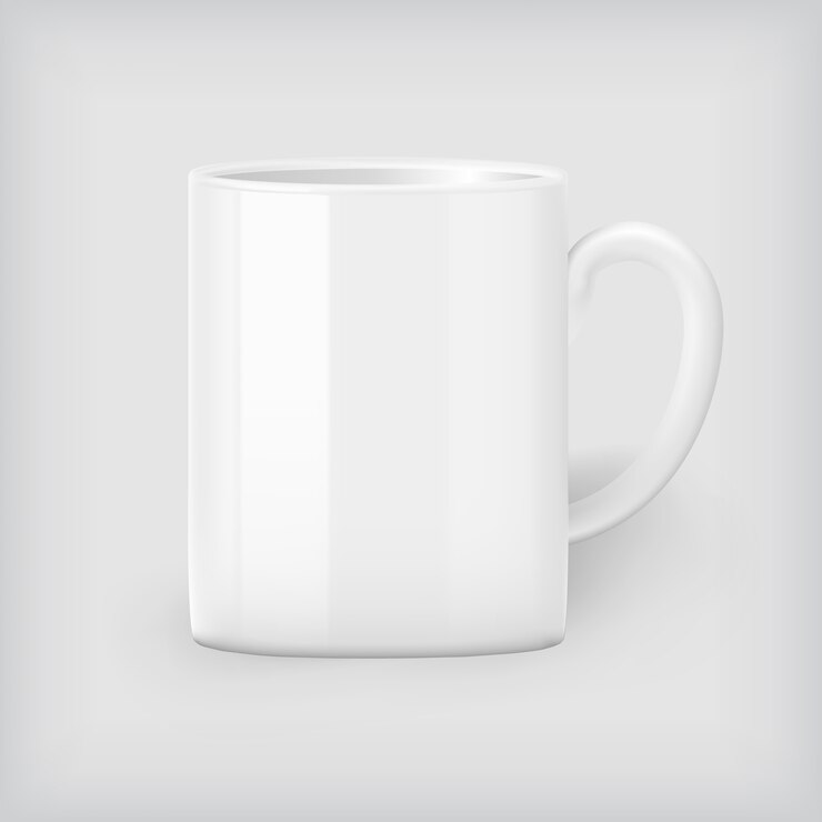 Vector taza de café blanco maqueta, identidad corporativa.