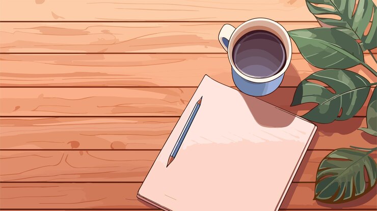 una taza de café y un bolígrafo en una mesa con una pluma y una tazón de café