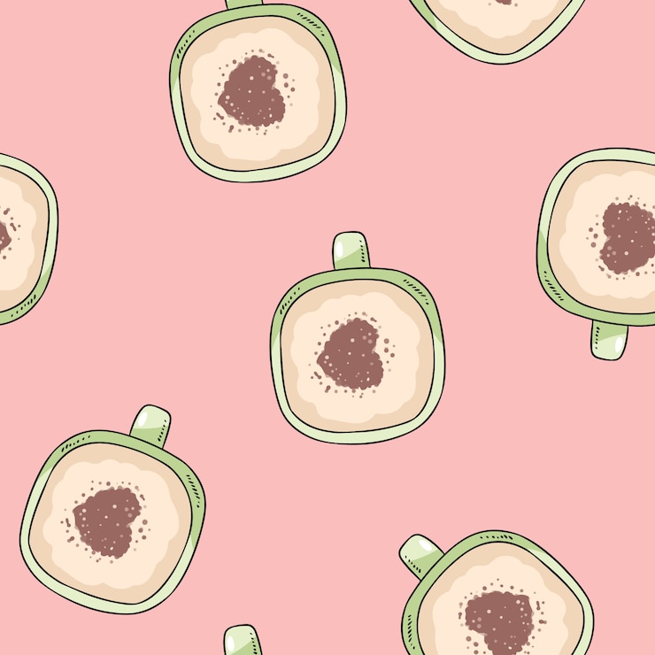 Vector taza de café bruja canela corazón adorno