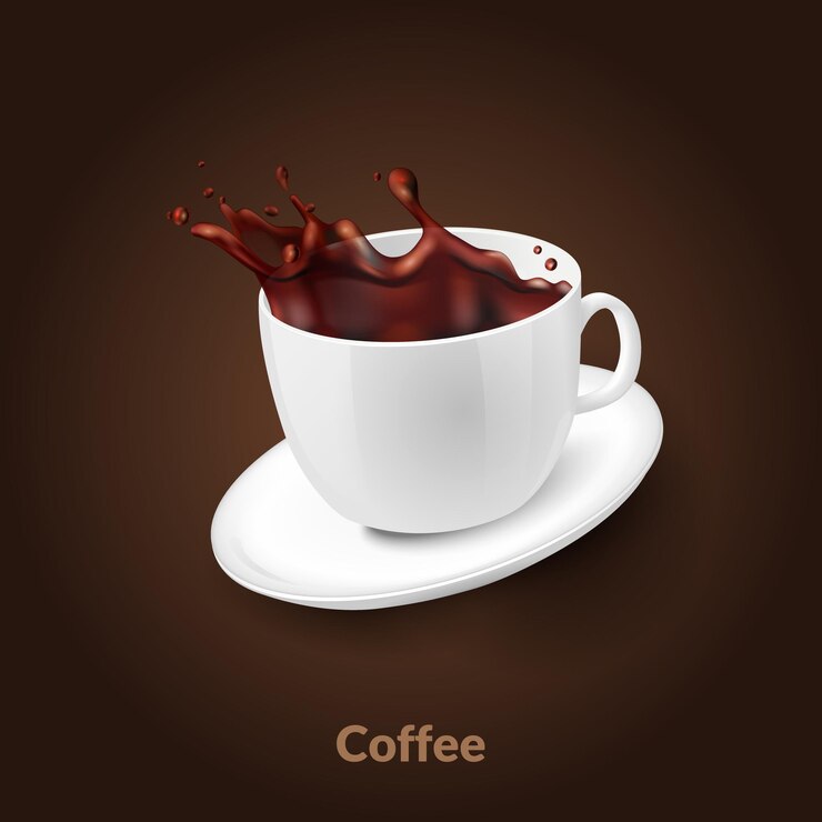 Taza de café Buenos días vector realista