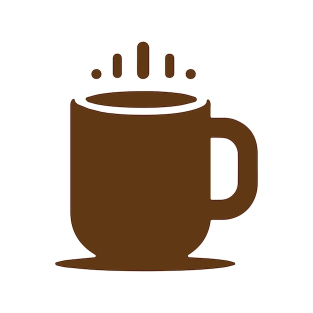Taza de café con caliente en estilo de diseño plano Ilustración vectorial