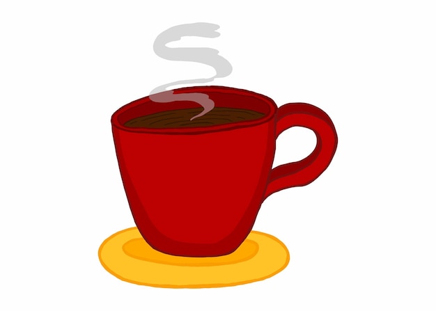 Una taza de café caliente vector