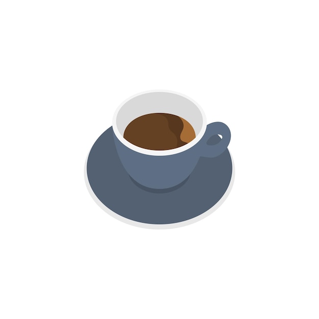 Taza de café Capuchino Estilo plano Ilustración vectorial aislada