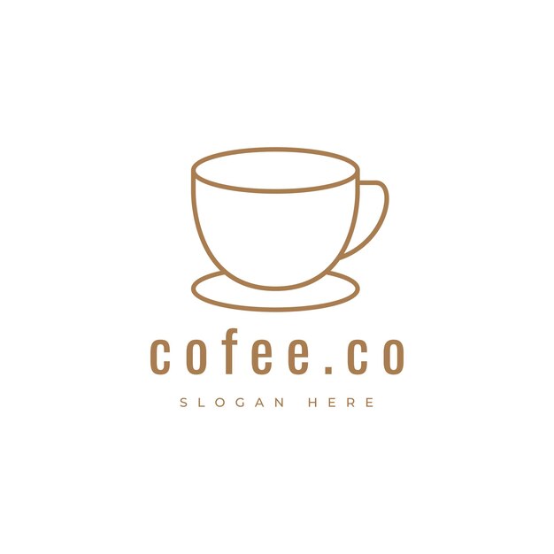 taza de café concepto cerámico mínimo cafetería diseño de logotipo ilustración gráfica vectorial