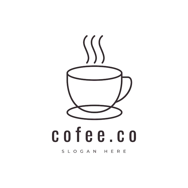 taza de café concepto cerámico mínimo cafetería diseño de logotipo ilustración gráfica vectorial