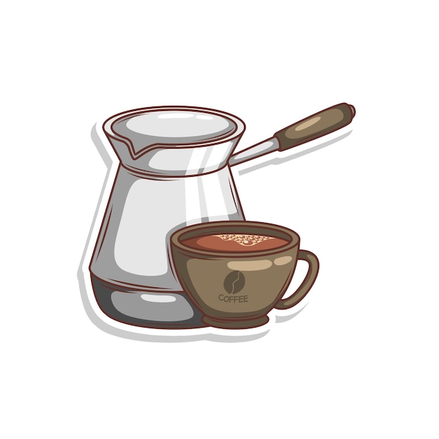una taza de café con una cuchara y una cuchara dentro