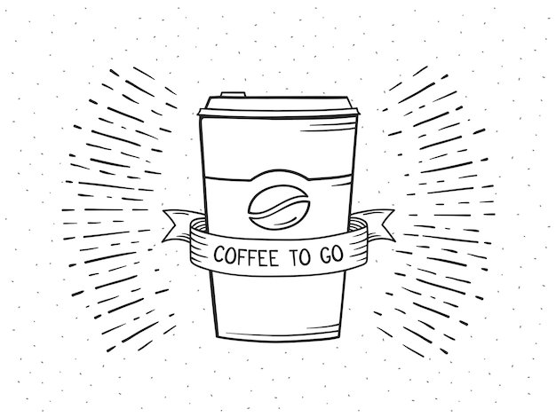 Taza de café dibujada a mano