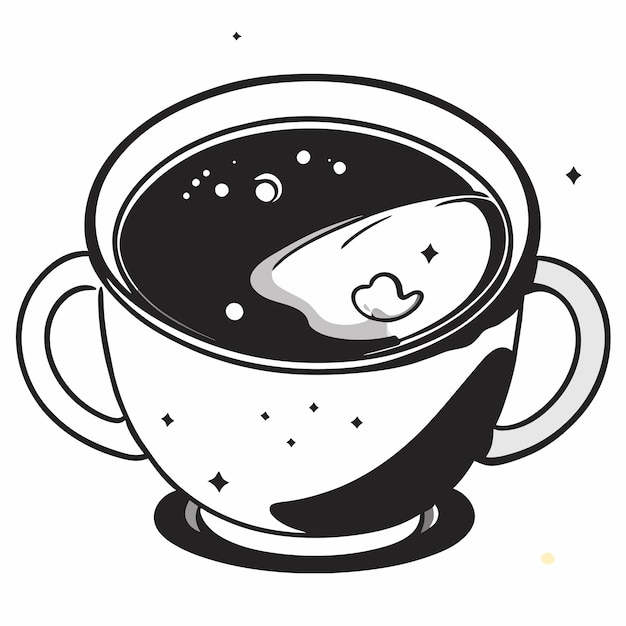 Vector taza de café dibujado a mano dibujos animados pegatina icono concepto aislado ilustración