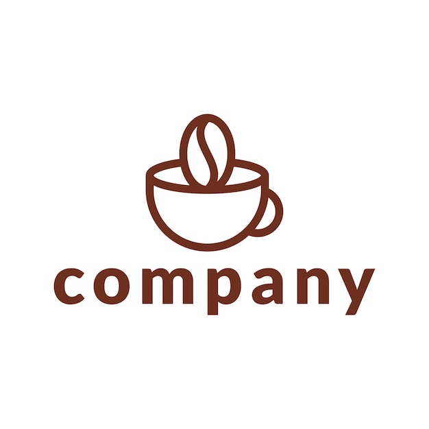 taza de café con diseño de logotipo de grano de café