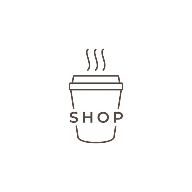 taza de café diseño de logotipo mínimo vector gráfico
