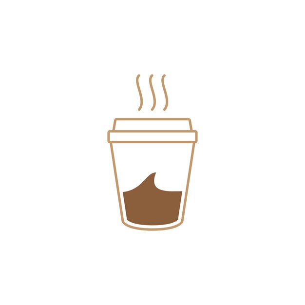taza de café diseño de logotipo mínimo vector gráfico