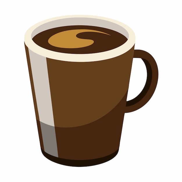 una taza de café con un diseño marrón y marrón en la parte superior