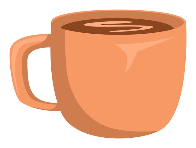 Taza de café con espuma aislada. Ilustración de vector de taza de café