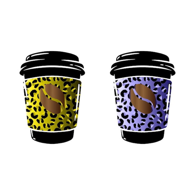 Taza de café con estampado de leopardo