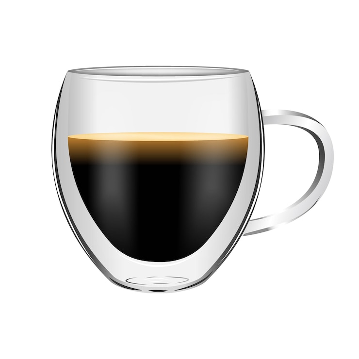 Vector taza de café expreso de doble pared