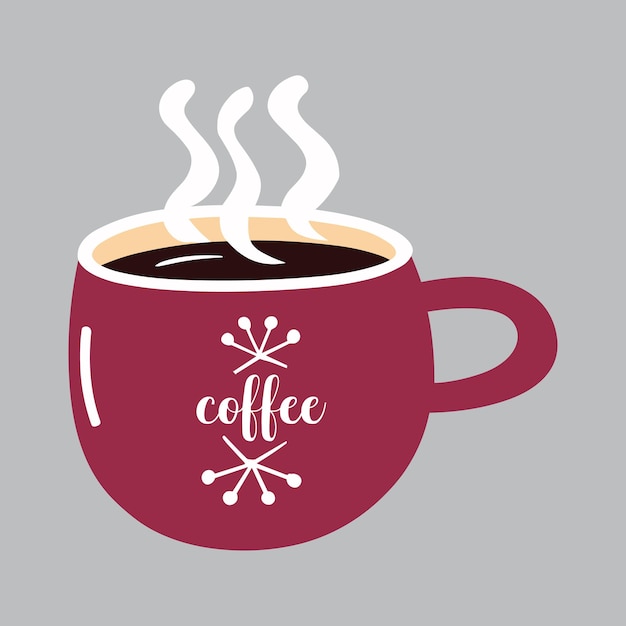 Vector taza de café fresco café caliente ilustración vectorial de estilo plano diseño decorativo para la cafetería po