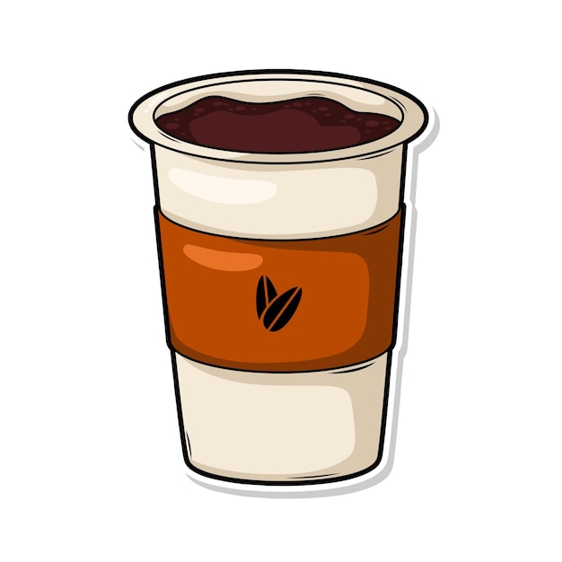 una taza de café con una hoja en ella