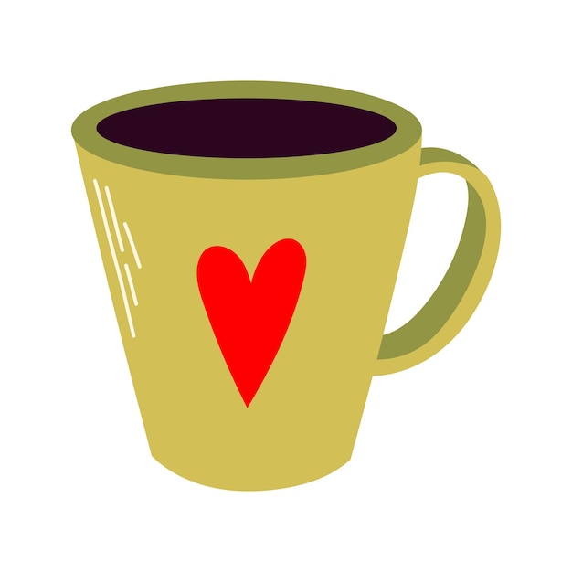 Taza de café con ilustración de corazón