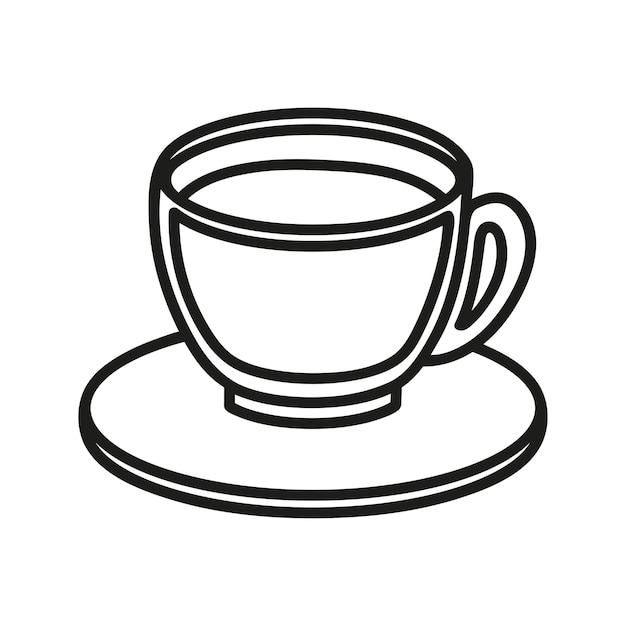 Taza de café lineal Ilustraciones dibujadas a mano