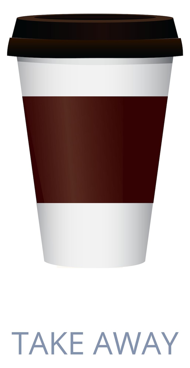Vector taza de café para llevar bebida caliente de papel desechable