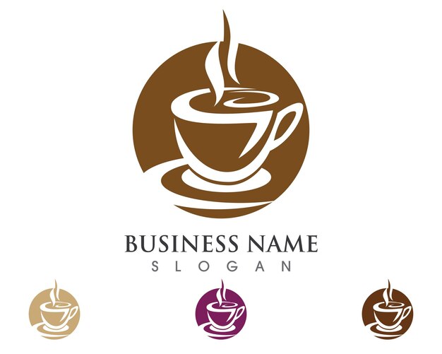 Taza de café logo template