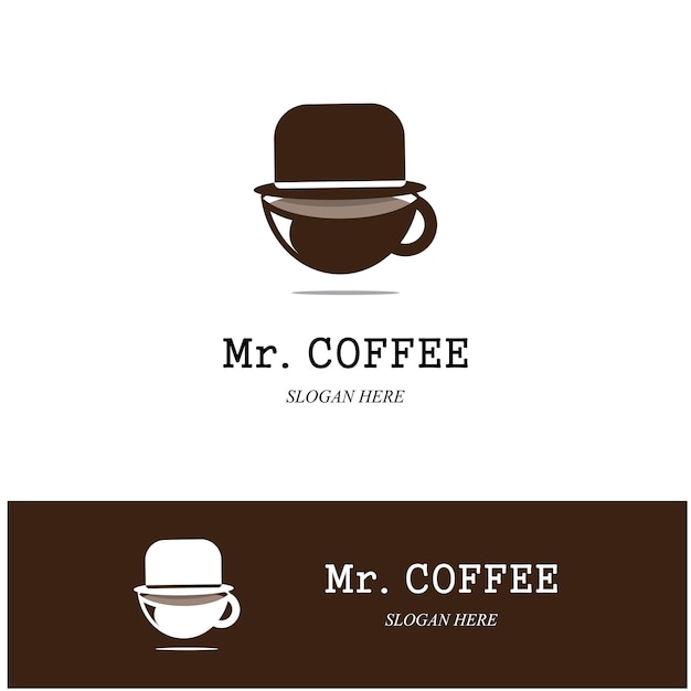 Taza de café logo template