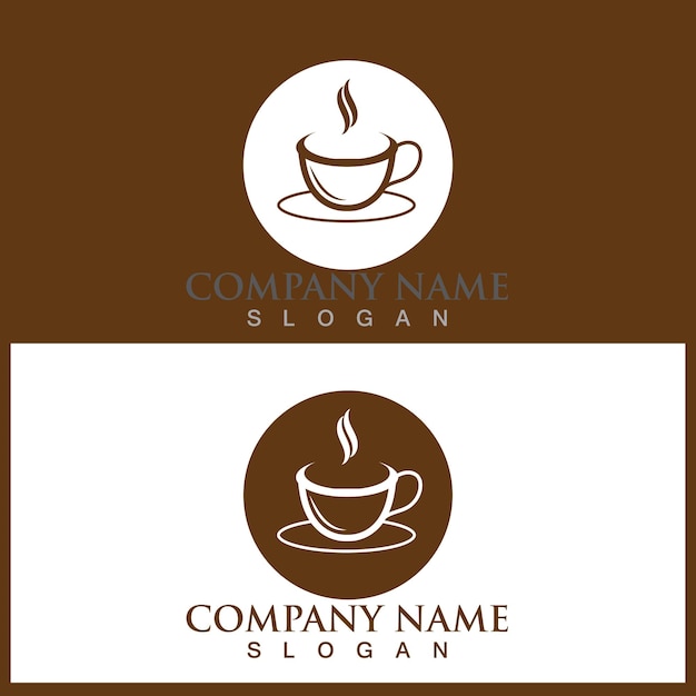 Taza de café logo template