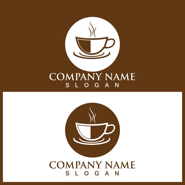 Taza de café logo template