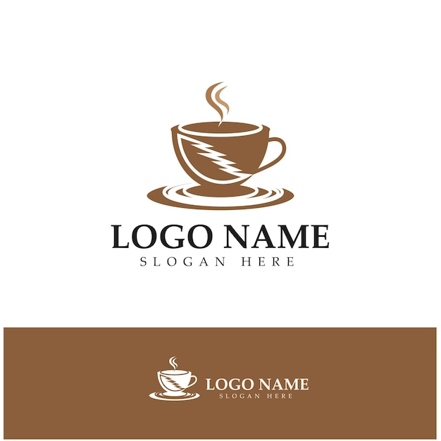 Taza de café logo template