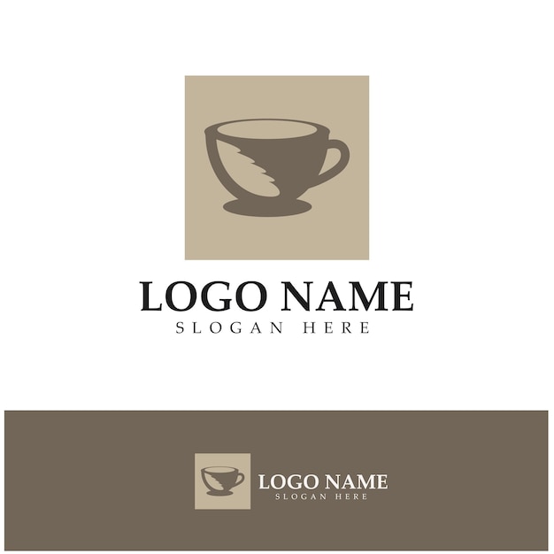 Taza de café Logo Template