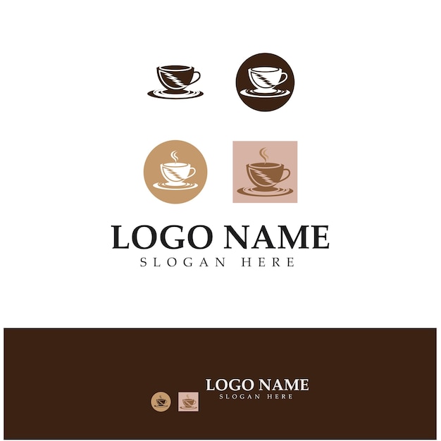 Taza de café Logo Template