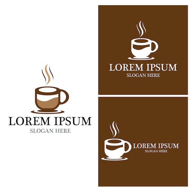 Taza de café logo template