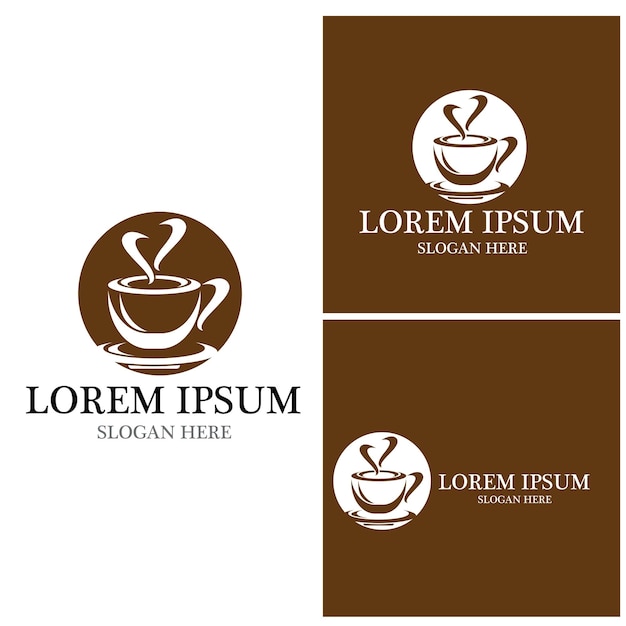 Taza de café logo template