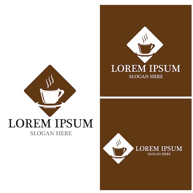 Taza de café logo template