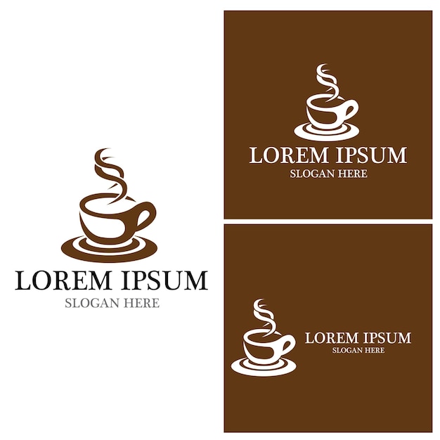 Taza de café logo template