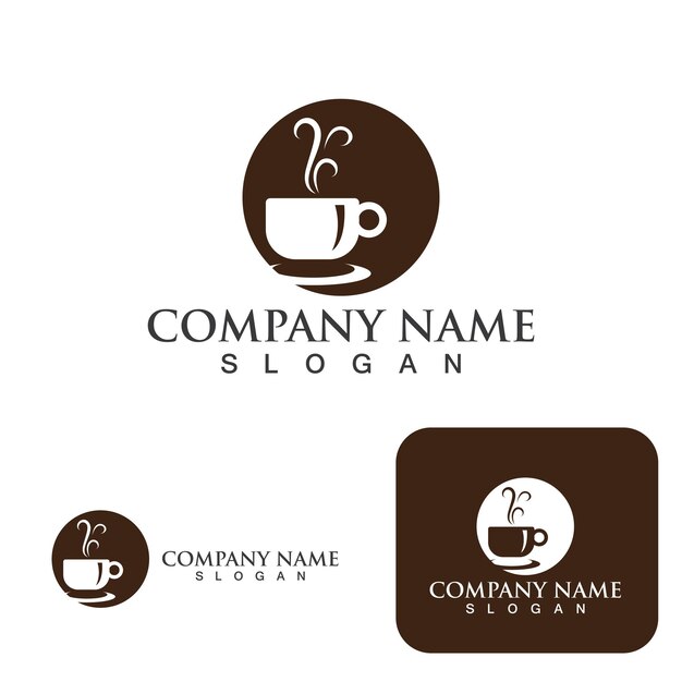 Taza de café logo template