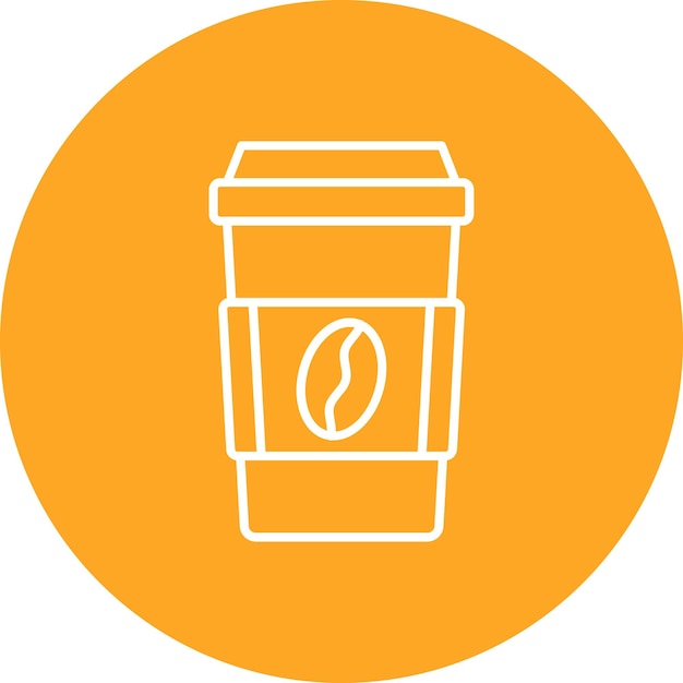 Una taza de café con un logo